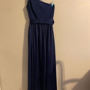 Vera Wang navy blue full length bridesmaid’s dress